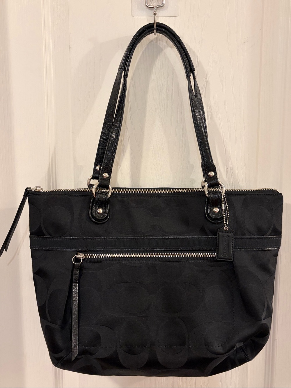 NWOT Coach Poppy Signature Sateen Tote Black 19865